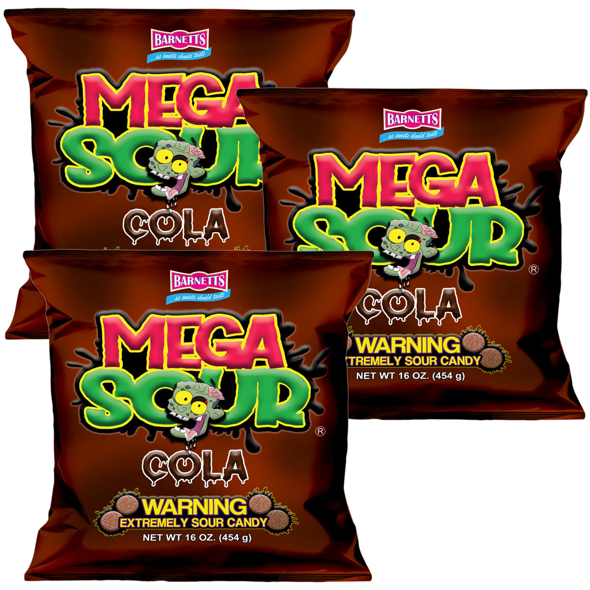 3 Pack Bundle Pack - Barnett Sweets Mega Sour Candy Cola