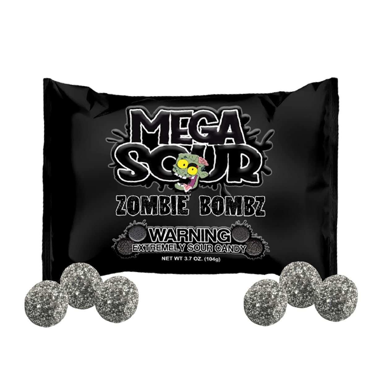 Barnetts Mega Sour Candy Zombie Bombz 104g / 3.7OZ – Handmade British Hard Sweets – Extreme Sour Candy Challenge – Retro Party Bag & Gift Hamper Treats
