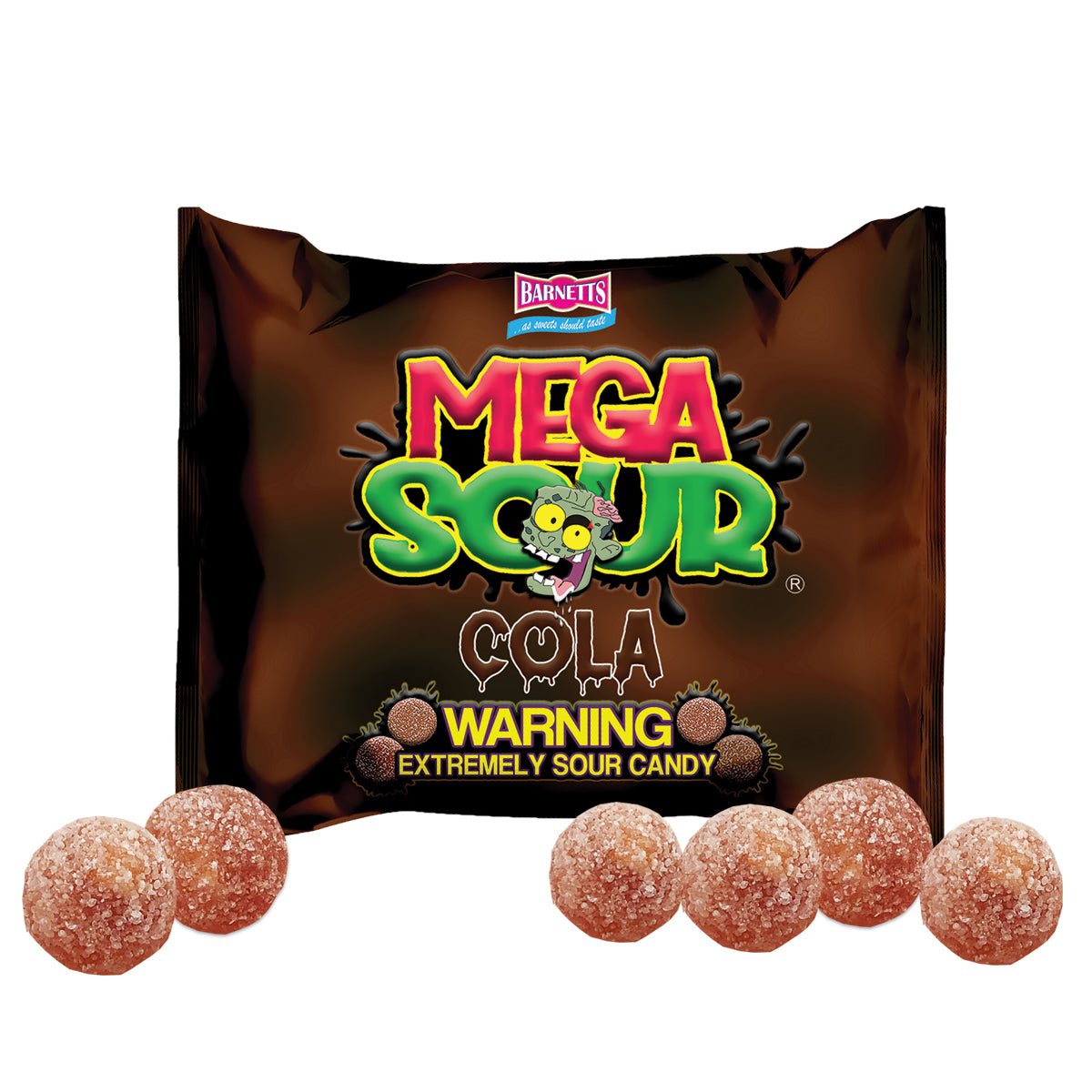 Barnetts Mega Sour Candy Cola - Trendy Sweet Bags - Traditionally Handmade Sweets - Sour Coating Lasts 20 Seconds - Candies for Party Bag, Gift Hamper, or Hamper Box