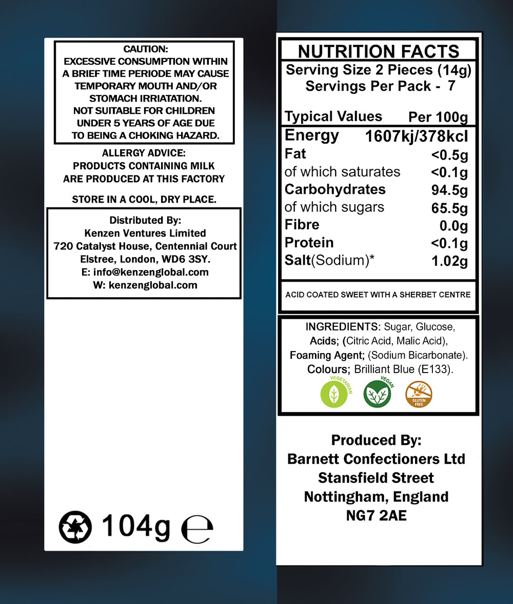 Barnetts Mega Sour Candy Raspberry (Pack of 3) – Trendy Sweet Bags - Traditionally Handmade Sweets – Extreme Sour Candy Challenge