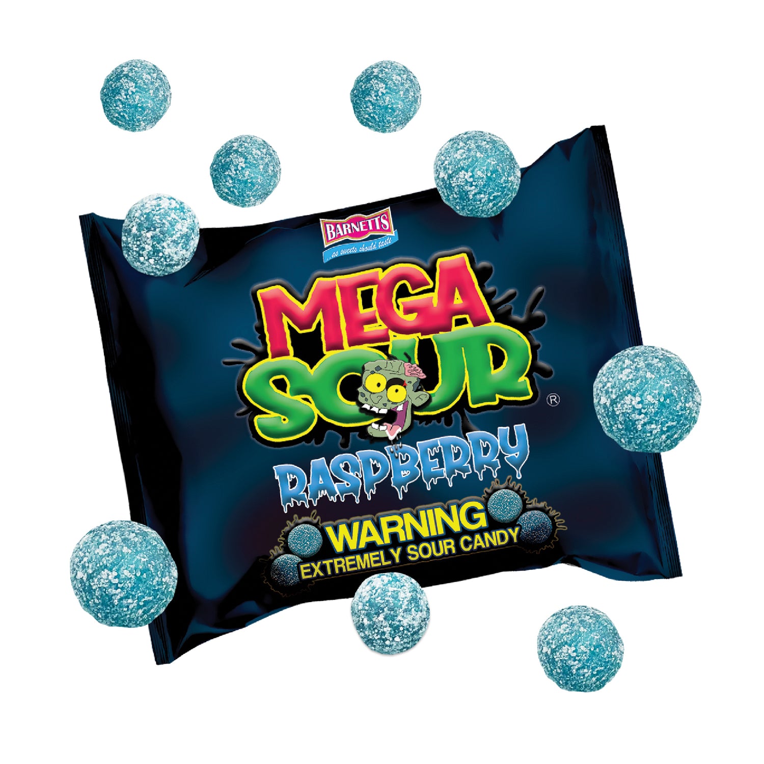 Barnetts Mega Sour Candy Raspberry (Pack of 3) – Trendy Sweet Bags - Traditionally Handmade Sweets – Extreme Sour Candy Challenge