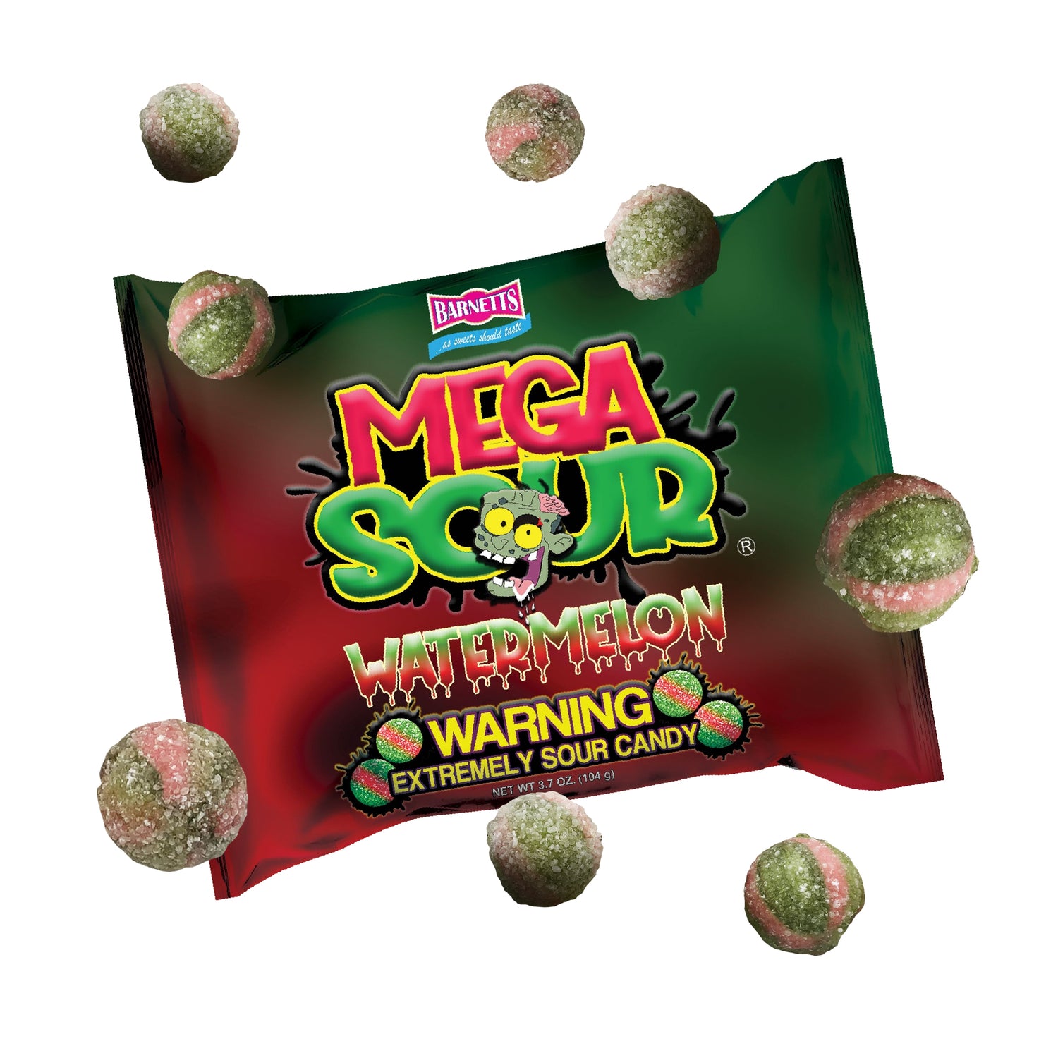 3 Pack Bundle Pack - Barnett Sweets Mega Sour Candy Watermelon