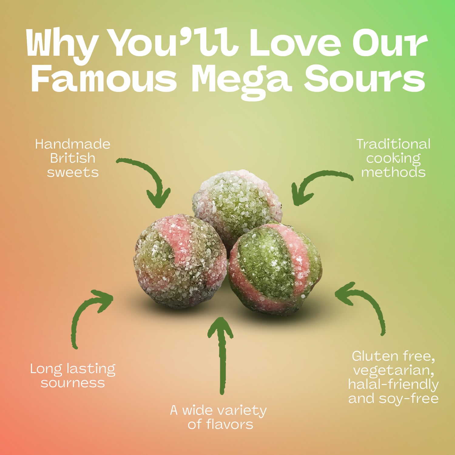 3 Pack Bundle Pack - Barnett Sweets Mega Sour Candy Watermelon