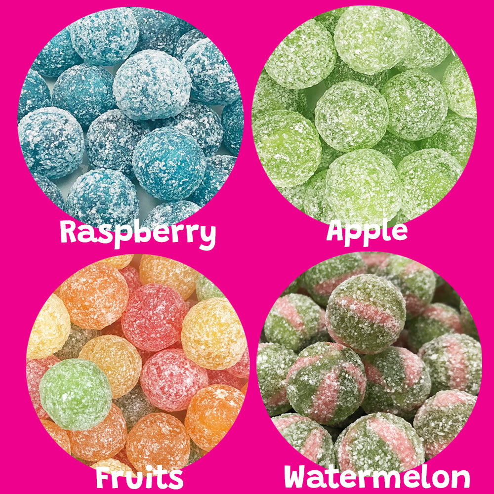 4 Pack Bundle Pack - Barnett Sweets Mega Sour Candy (Raspberry | Apple | Fruits | Watermelon)