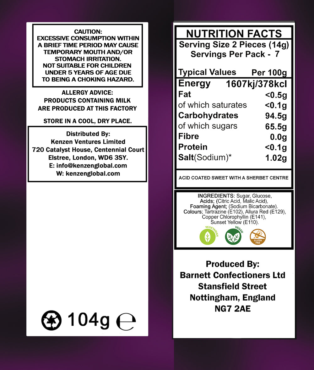 Barnett Sweets Mega Sour Candy Fruits
