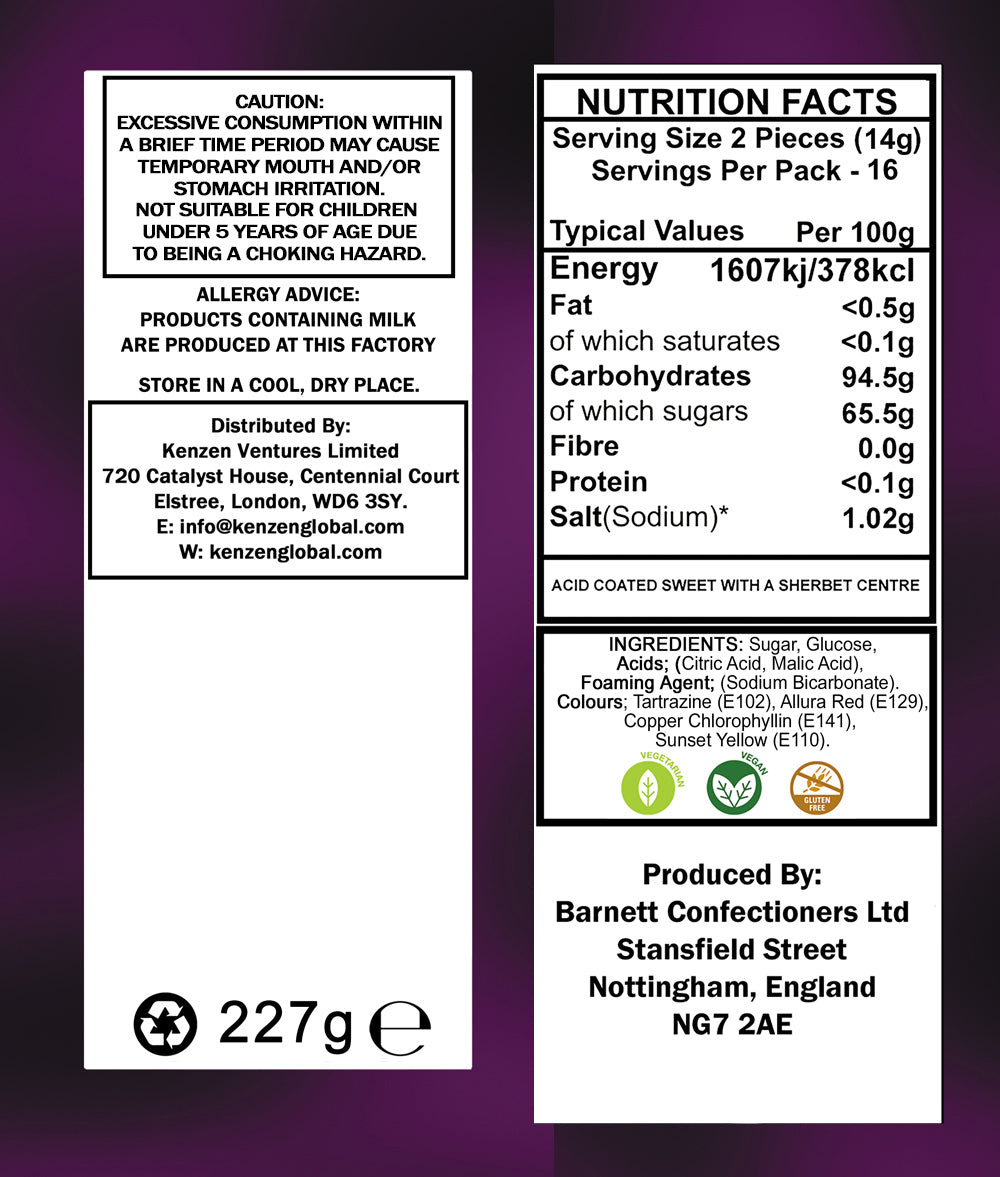 Barnett Sweets Mega Sour Candy Fruits