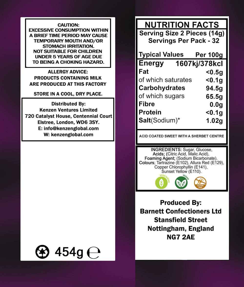 Barnett Sweets Mega Sour Candy Fruits