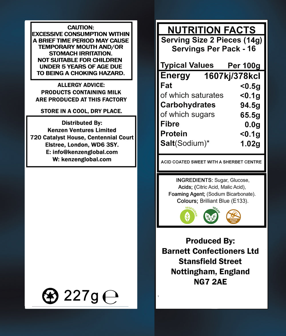 Barnetts Mega Sour Candy Raspberry (Pack of 3) – Trendy Sweet Bags - Traditionally Handmade Sweets – Extreme Sour Candy Challenge