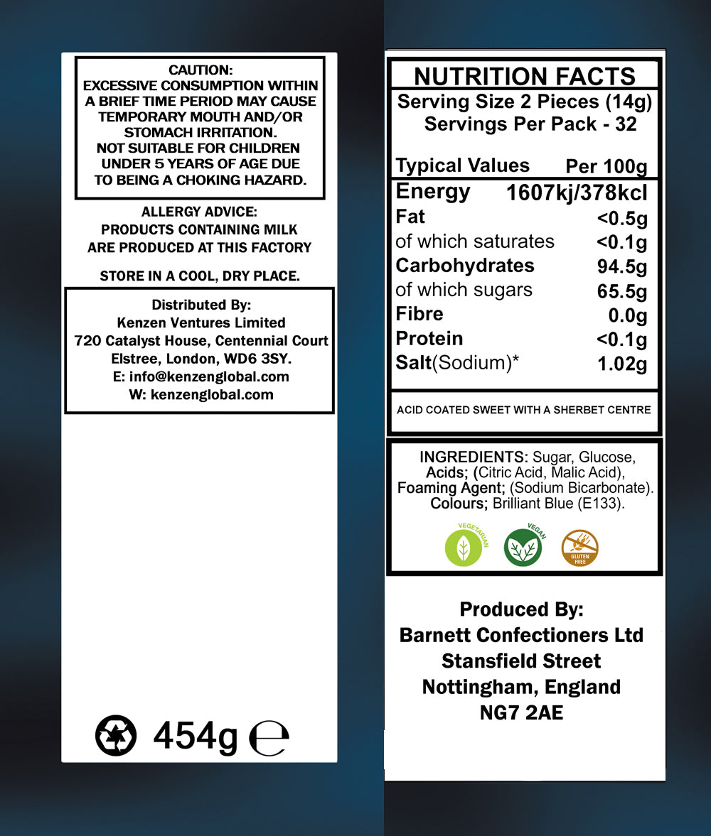 Barnetts Mega Sour Candy Raspberry (Pack of 3) – Trendy Sweet Bags - Traditionally Handmade Sweets – Extreme Sour Candy Challenge