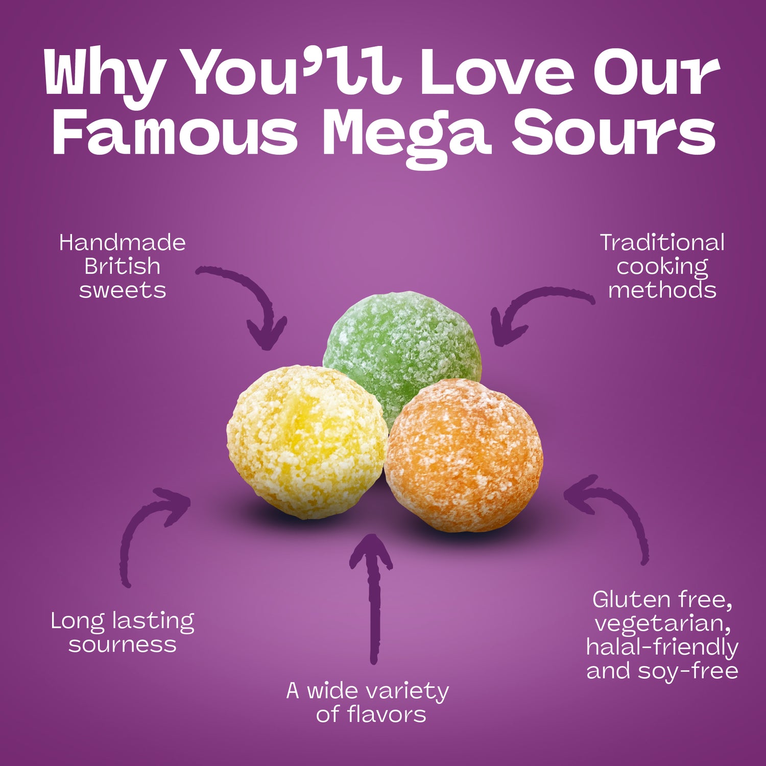 4er-Bundle-Packung – Barnett Sweets Mega Sour Candy