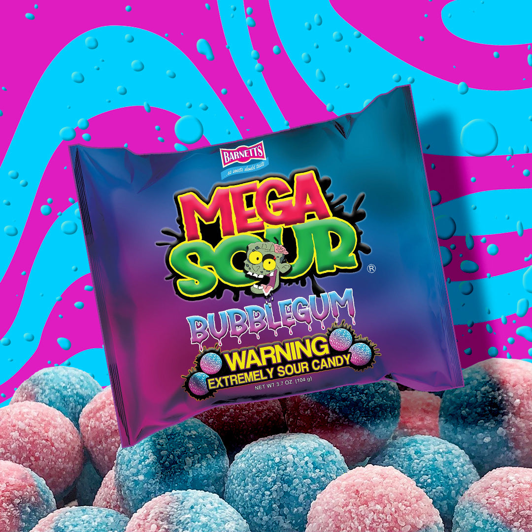 Barnetts Mega Sour Candy Bubblegum - Trendy Sweet Bags - Traditionally ...